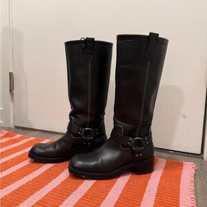 Zara Black Leather Women's Boots